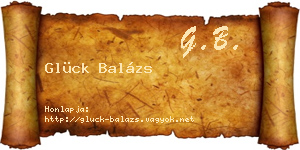 Glück Balázs névjegykártya
